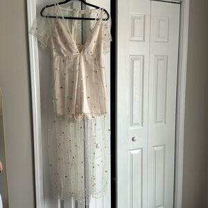 Lizard Thicket Satin Romper w/ tulle and floral details